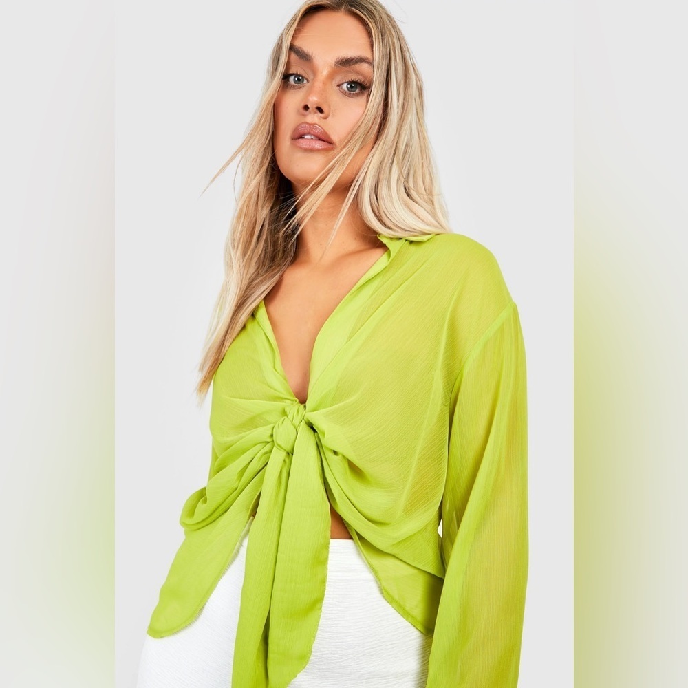 Boohoo Green Blouse Top - Picture 5 of 15